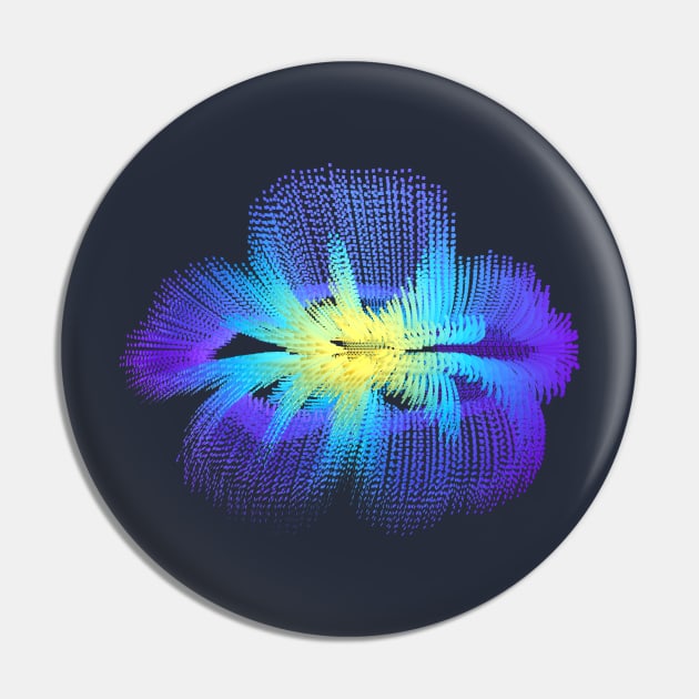 Brilliant Blue Hibiscus Abstract Flower Pin by donovanh