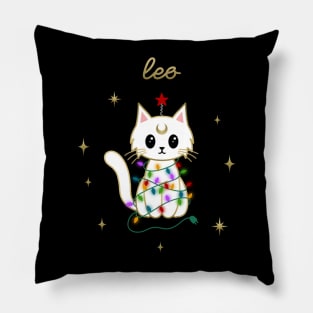 Leo Holiday Kitty Cat Pillow