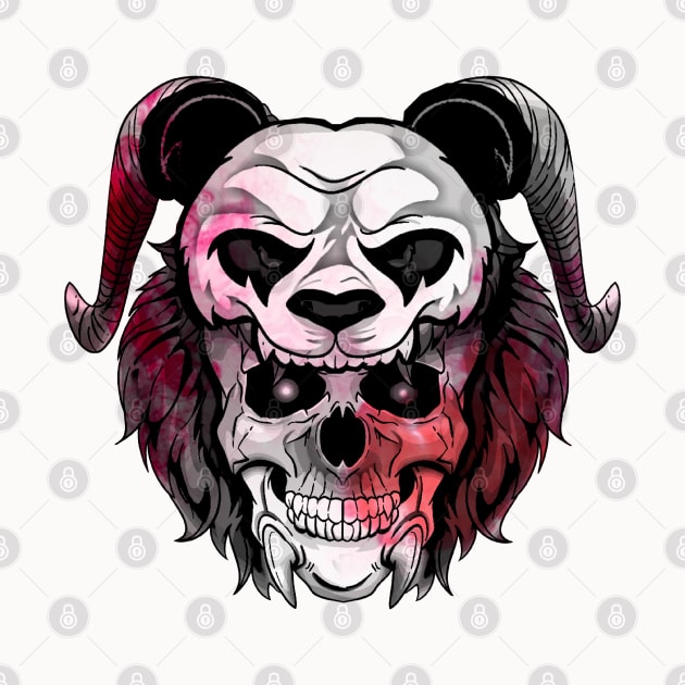 Red Panda Gothic Skull by Trendy Black Sheep