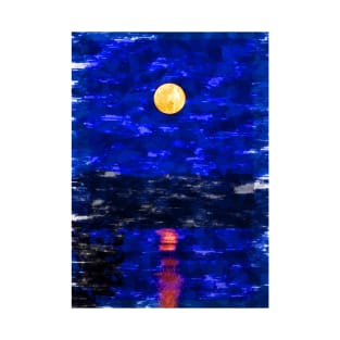 Bright Full Moon Lake Reflection. For Moon Lovers T-Shirt