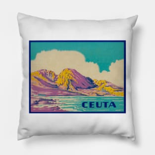 Spain Ceuta Travel Vintage Pillow