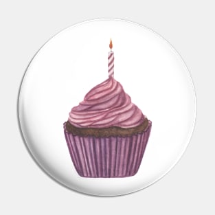 Purple cupcake Pin