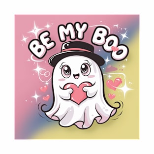 Be My Boo – Cute Halloween Ghost Design with a Heart, Perfect for Halloween Proposal T-Shirt