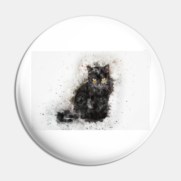 black cat Pin by cubeartalex