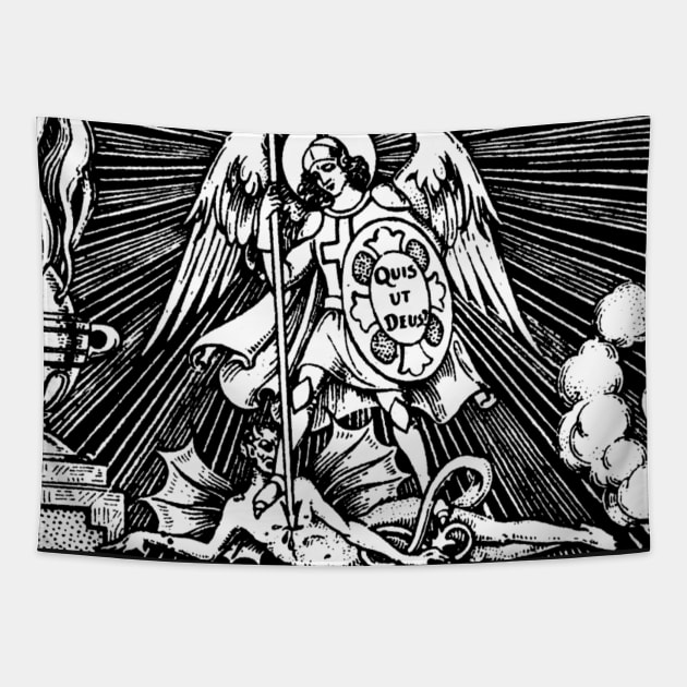 St. Michael the Archangel - Quis ut Deus Tapestry by DeoGratias