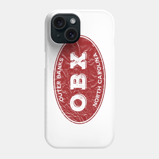 OBX Oval in Distressed Red Phone Case by YOPD Artist