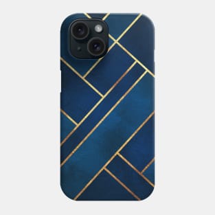 Navy Gold Geometric Phone Case