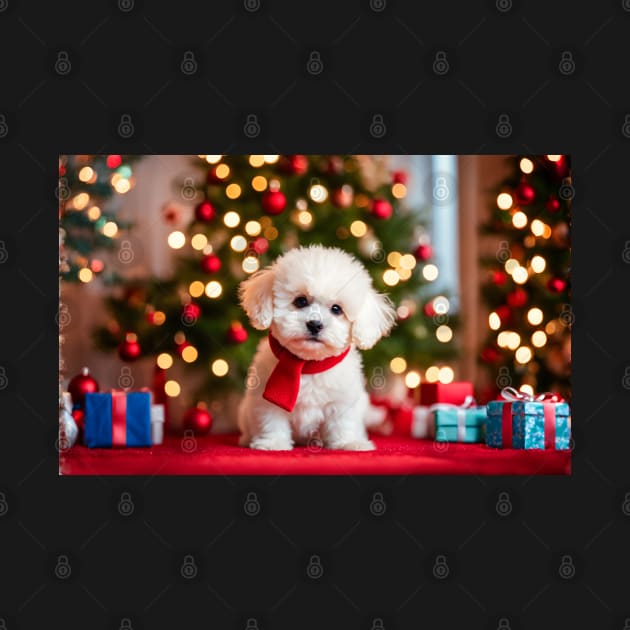 Bichon Frise Puppy Dog Christmas by nicecorgi