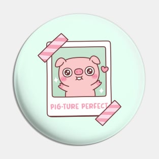 Cute Piggy Pig-ture Picture Perfect Pun Photo Funny Pin