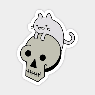 Cat On skull Magnet