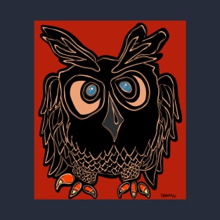 Black owl drawing T-Shirt