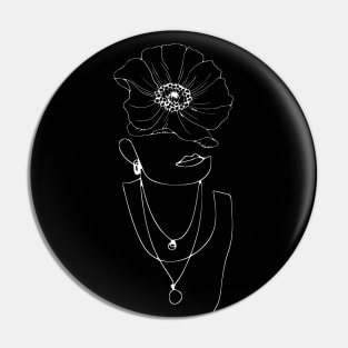 Woman face drawing (invert) Pin