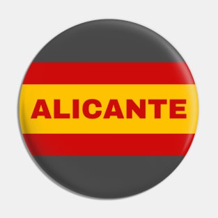 Alicante City in Spanish Flag Colors Pin