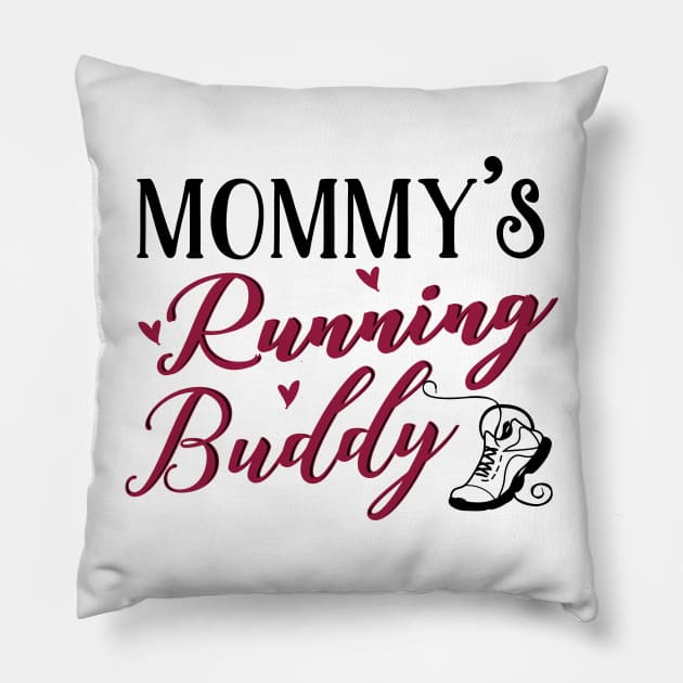 Running Mom and Baby Matching T-shirts Gift Pillow by KsuAnn