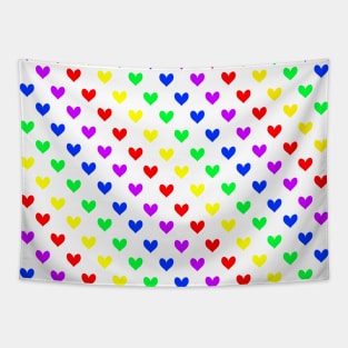 Hearts Rainbow Tapestry