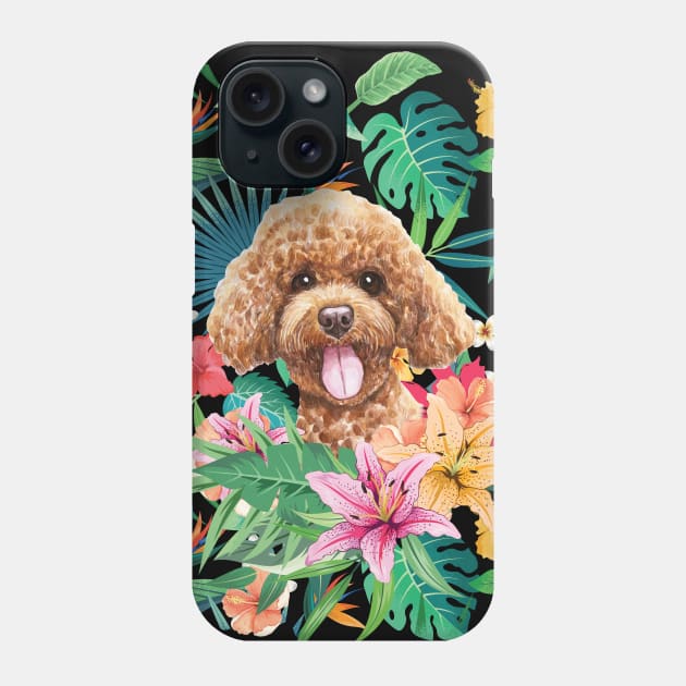 Tropical Red Toy Poodle 1 Phone Case by LulululuPainting