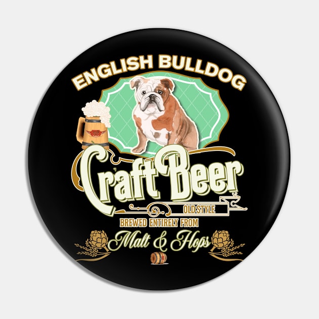 English Bulldog Gifts - Beer Dog lover Pin by StudioElla