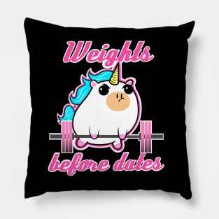 Weights before dates Pillow