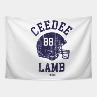 CeeDee Lamb Dallas Helmet Font Tapestry