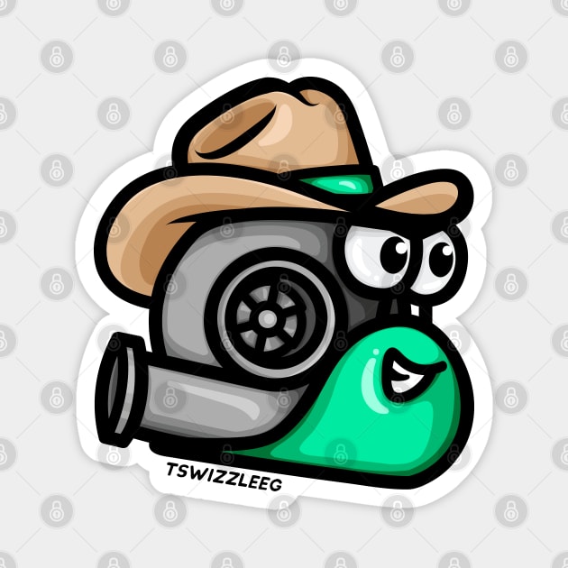 Turbo Snail - Cowboy (Mint) Magnet by hoddynoddy