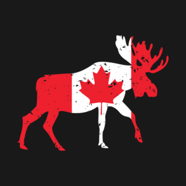 Discover Canada Elk maple leaf Gift Canadian - Canada Flag - T-Shirt