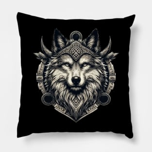 Wolf Fenrir Norse Mythology Viking Warrior Pillow