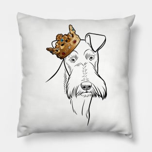 Wire Fox Terrier Dog King Queen Wearing Crown Pillow