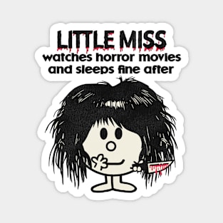 Little Miss Watches Horror Movies Magnet