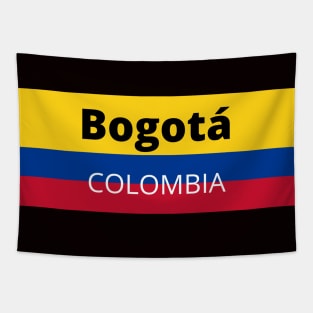 Bogotá City in Colombian Flag Tapestry