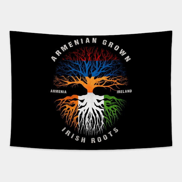 Armenian Grown Irish Roots Ireland Flag Tapestry by heart teeshirt