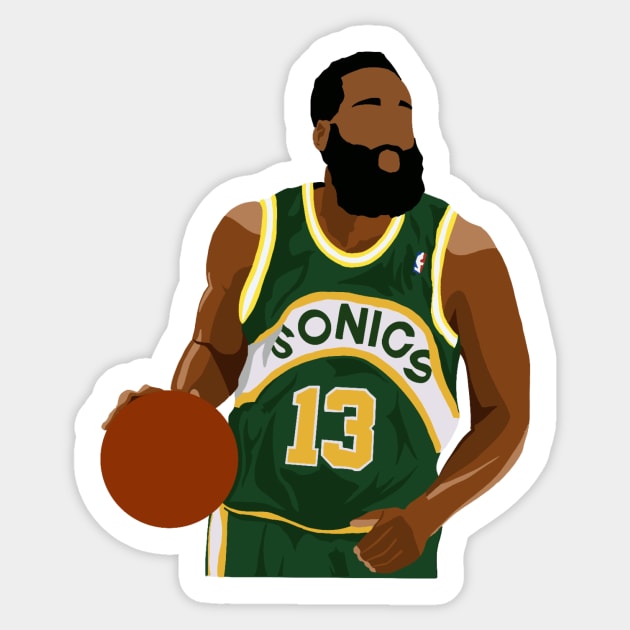 James Harden White Rockets Jersey Sticker for Sale by