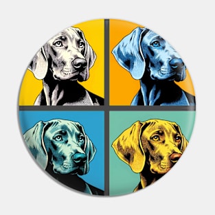 Pop Retro Weimaraner Art Painting - Cute Puppy Pin