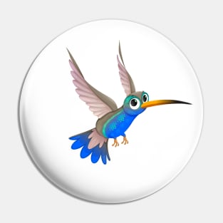 Funny hummingbird with cute eyes Pin