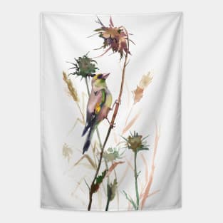 Goldfinch in Dry Field Tapestry