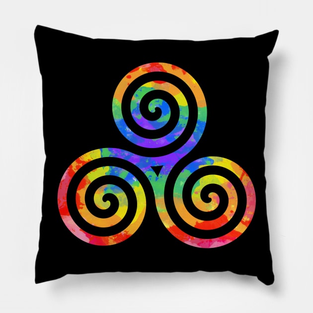 Tie dye Celtic Swirls Pillow by madeinchorley