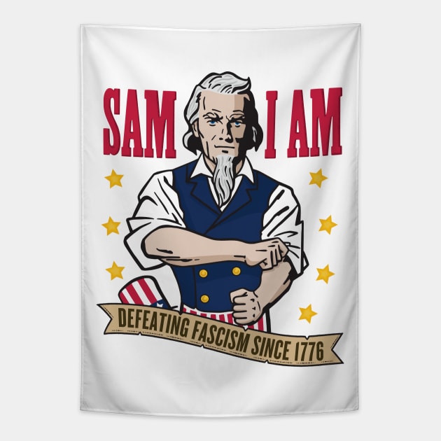 Sam I Am: Defeating Fascism Since 1776 - Full Color Tapestry by Wright Art