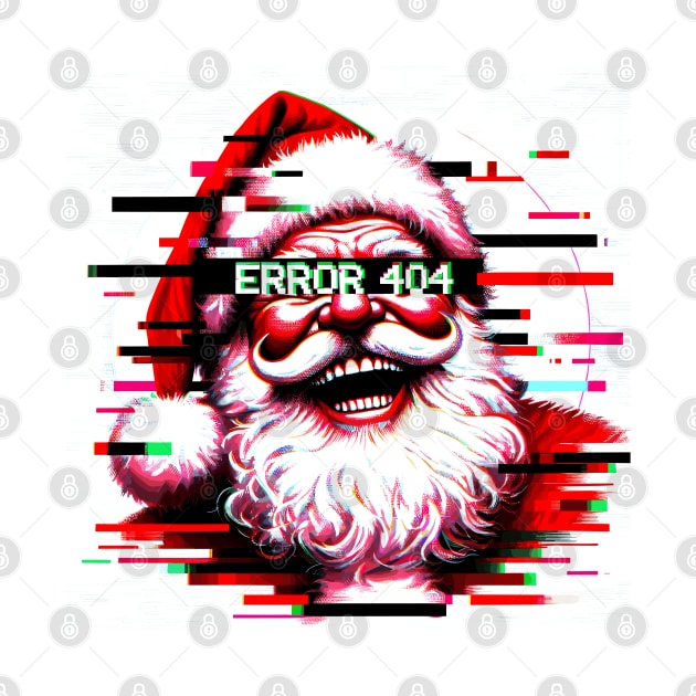 Retro Glitchmas: 19th Edition Santa Claus Tee by Klimek Prints