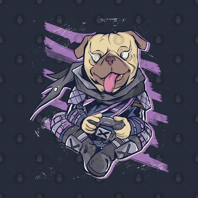 Pug Ninja Gamer by HotspotMerchandise