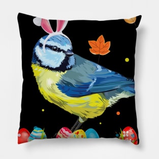 Bunny Ears Eggs Cute Easter Bird Pillow