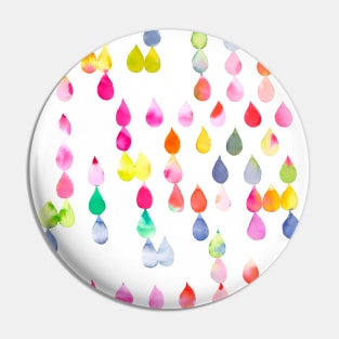 Colorful Rainbow Raindrops Pin