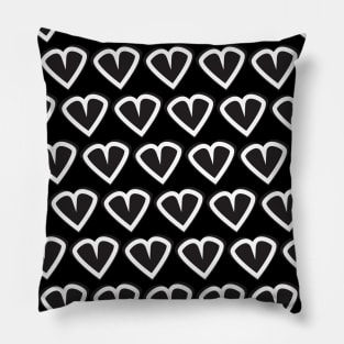 Black and white hearts Pillow