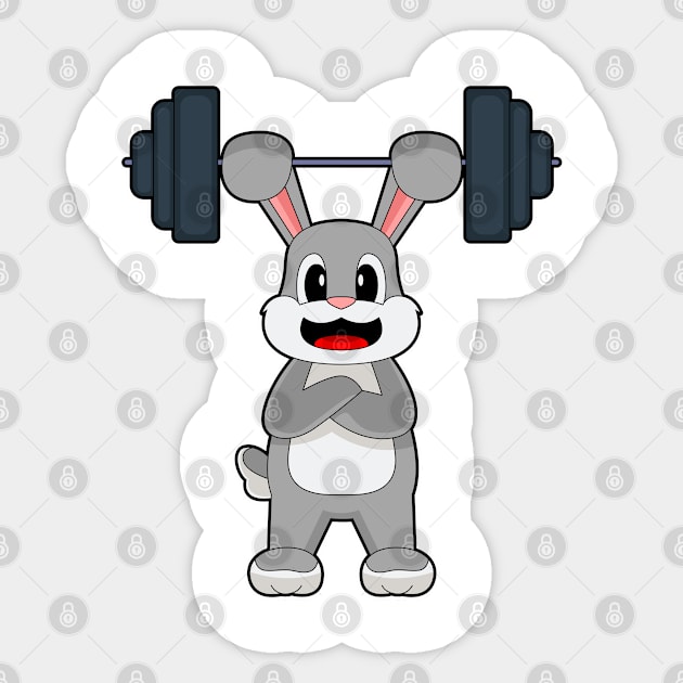 Rabbit Bodybuilder Dumbbell Bodybuilding - Rabbit - Sticker | TeePublic
