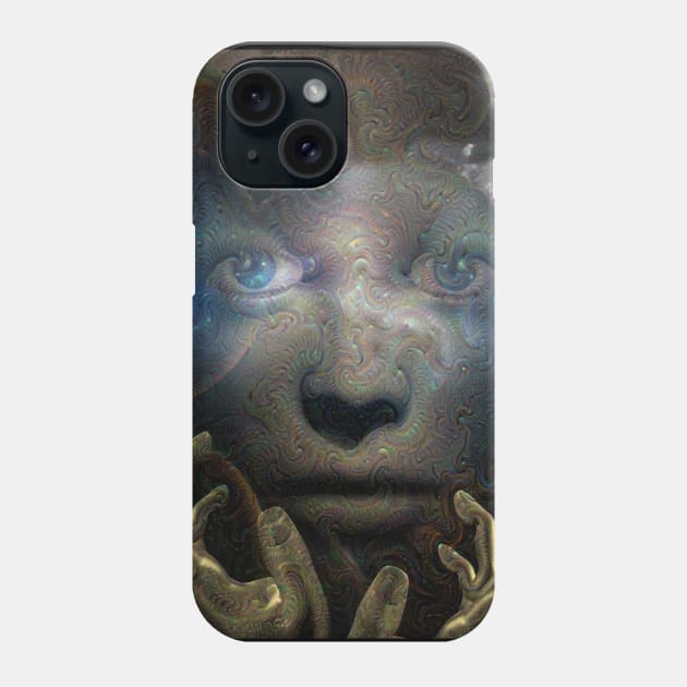 Face in abstract space Phone Case by rolffimages