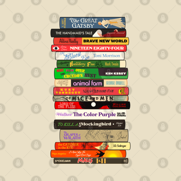 Classic Banned Books Stack Banned Books TShirt TeePublic