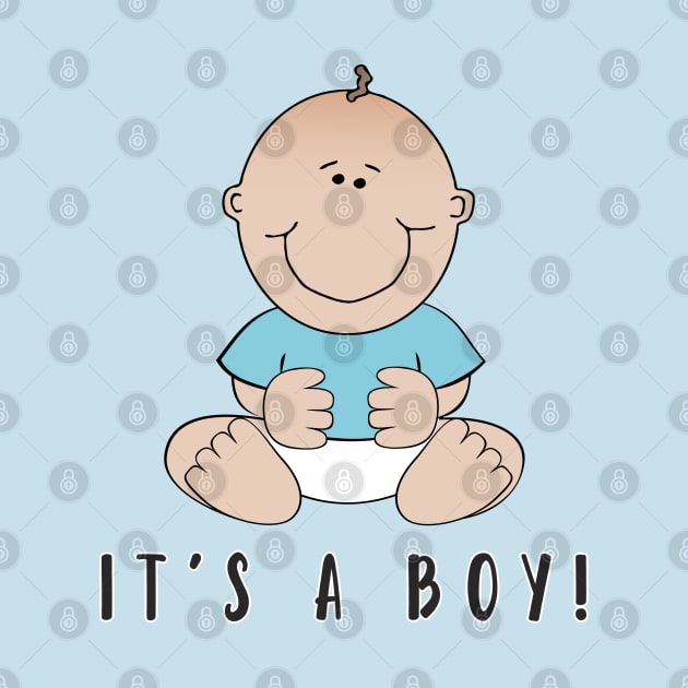 It's a Boy! Cartoon Baby Boy Sitting by Jarecrow 