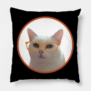 Kitten wearing glasses Pillow