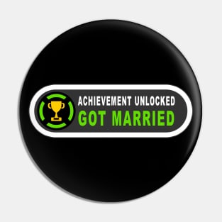 Achievement Unlocked - Got Married Pin