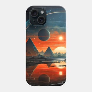 Pyramids Mystic Concept Abstract Colorful Scenery Painting Phone Case