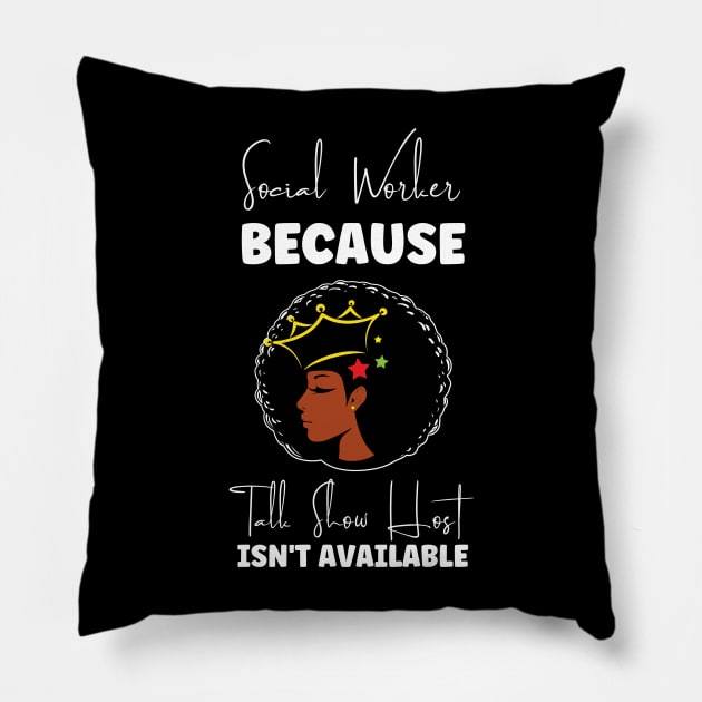 Black Social Worker Pillow by Chey Creates Clothes