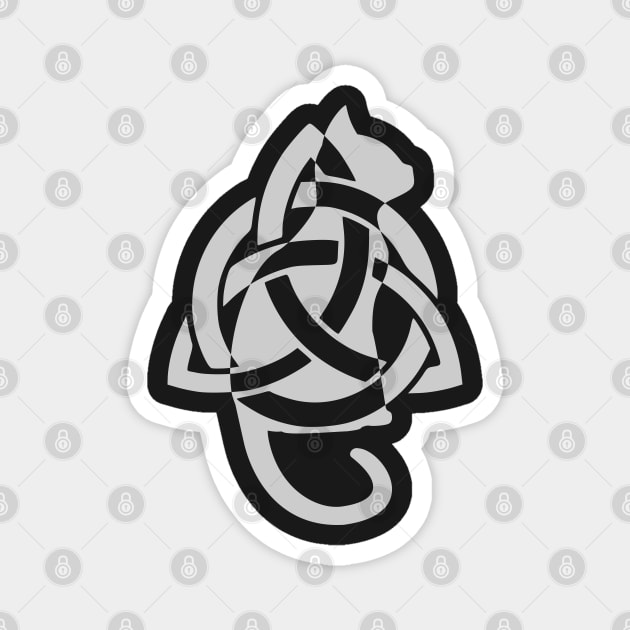 Celtic Triquetra Cat East Silhouette Magnet by DepicSpirit